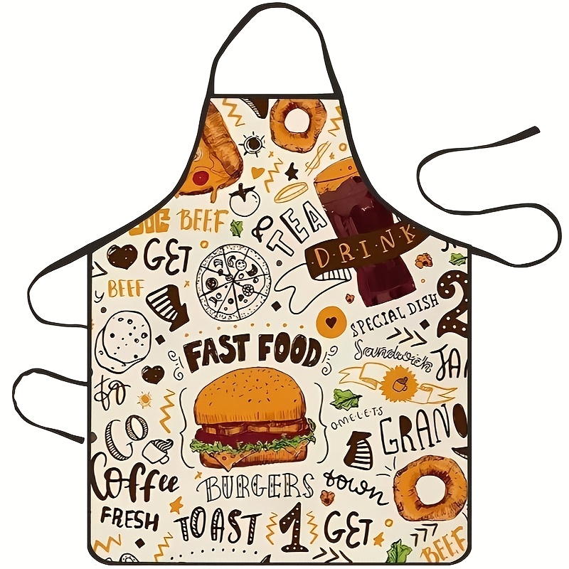 Home Cooking Fast Foods - مريلة مطبخ بتصميم الوجبات السريعة -