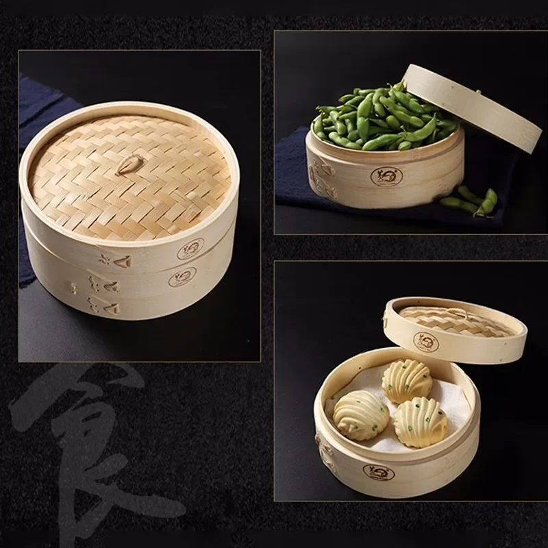 Steamer Bamboo Set - Kitchen Cooking Bamboo Steamer for Fish