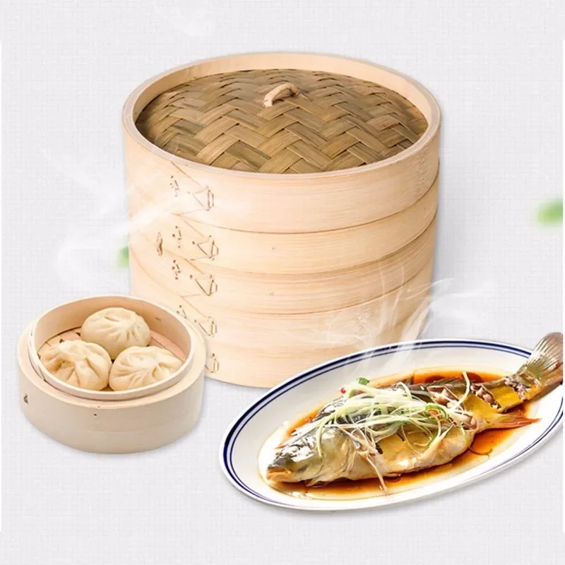 Kitchen Cooking Bamboo Steamer - مراجعة Steamer Bamboo Set وسعره