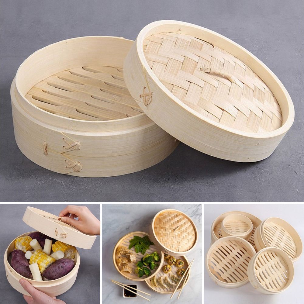قدر بخاري صيني من الخيزران لطه - مراجعة Steamer Bamboo Set وسعره