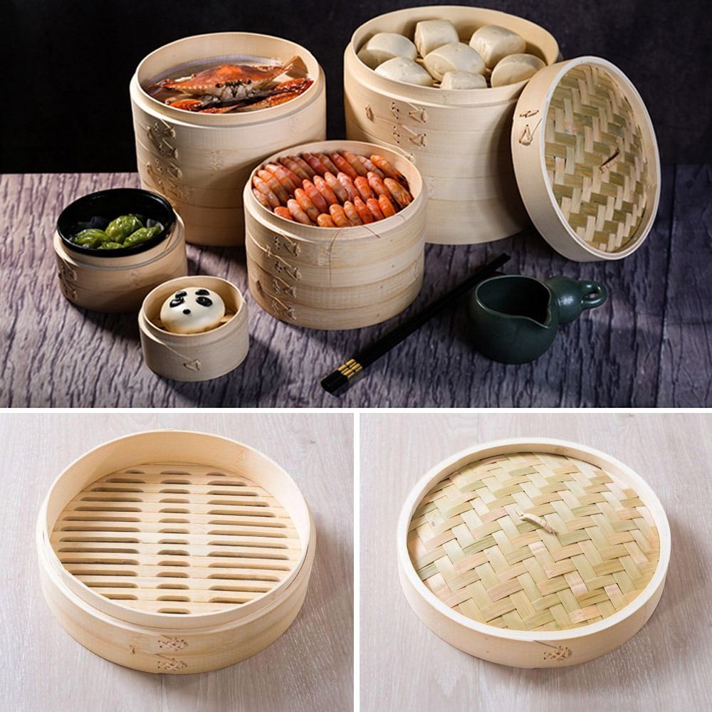 قدر بخاري صيني من الخيزران لطه - مراجعة Steamer Bamboo Set وسعره