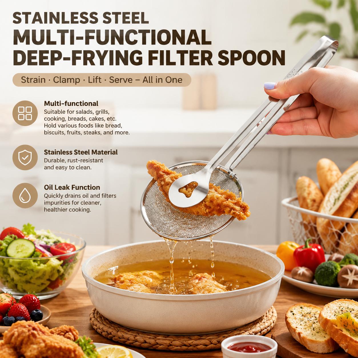 مصفاة شبكية دقيقة من الستانلس  - مراجعة Home Cooking Oil Filter وسعره